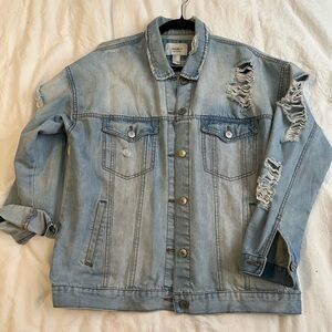 Forever21 Jean Jacket! Distressed size Medium